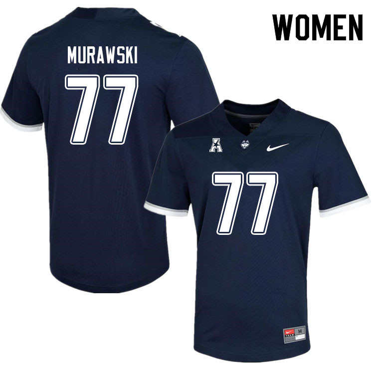 Women #77 Ben Murawski Uconn Huskies College Football Jerseys Sale-Navy